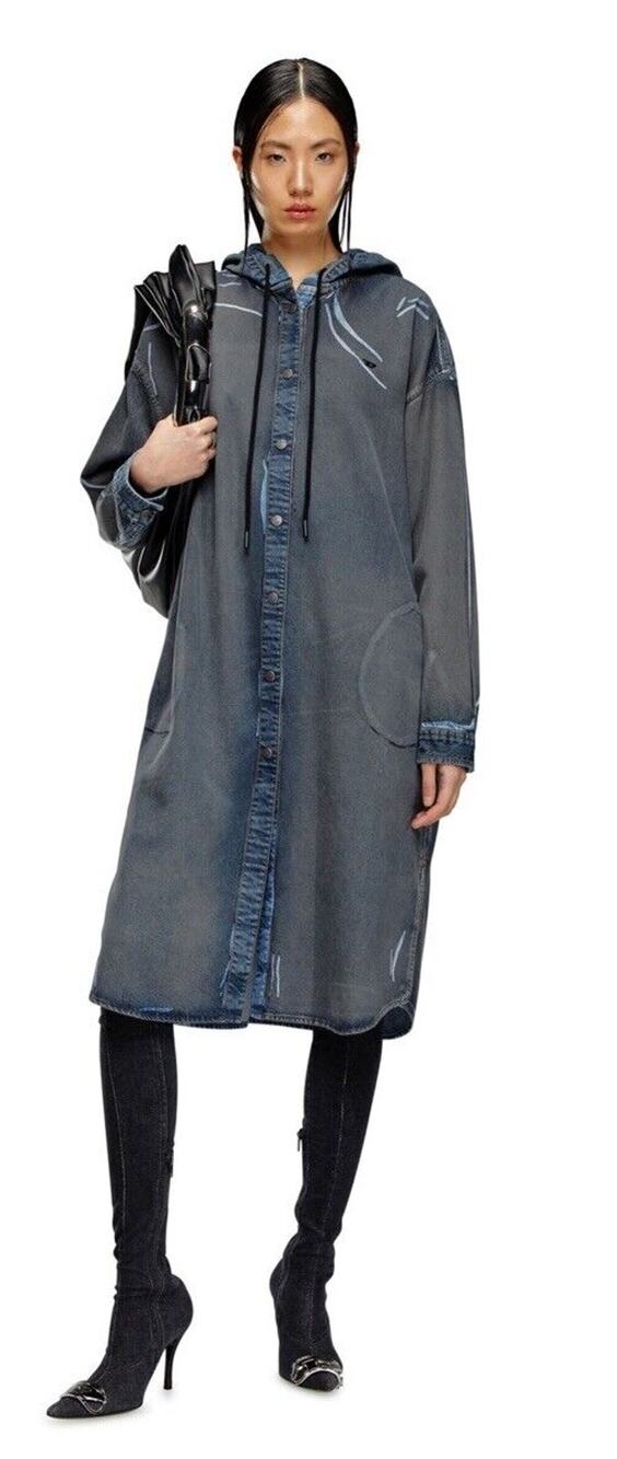 Authentic Women's De-Dalis-Hood-S Diesel Jean Dress MSRP $650 NWT Size Medium